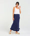 Black Stone Carine Frill Hem Linen Skirt - French Navy