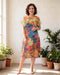 Glam Autum Leaves Cotton Dress
