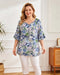 Glam Blue Violets Cotton Top