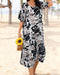 Glam Dress Tiered Florals - Black/White