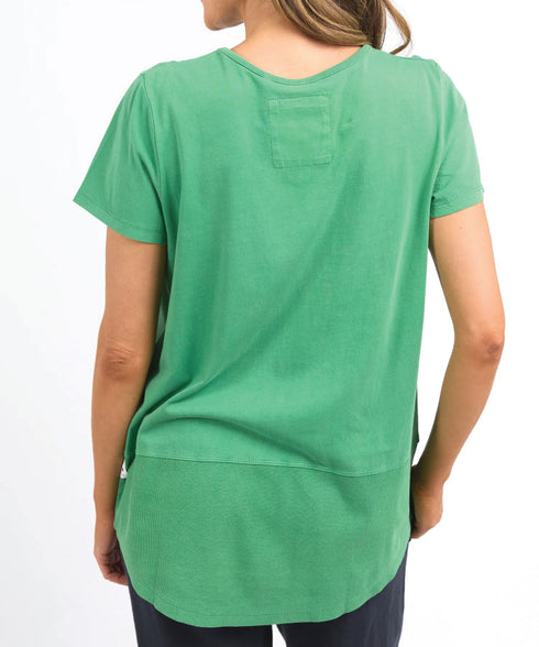 Elm Rib Short Sleeve Tee - Green Briar