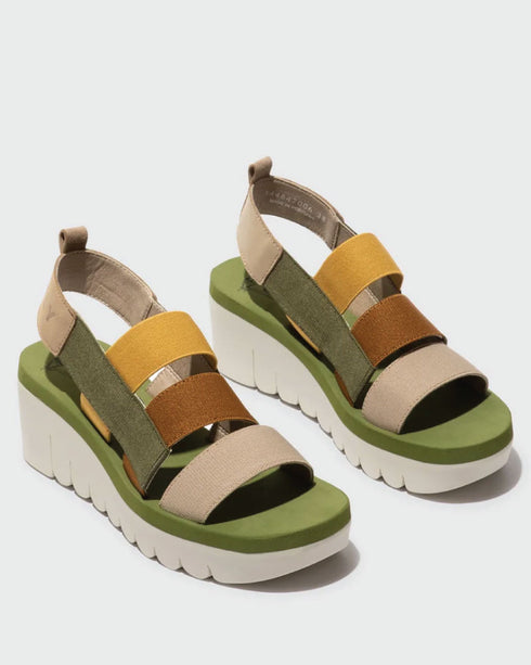 Fly London Yere Sandal - Cloud Greens Mix