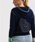 Zaket & Plover Heart Embroidery Hoodie ZP7725 - Navy