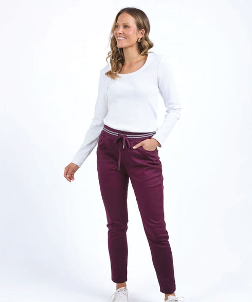 Elm Margo Jogger Dress Pants - Merlot
