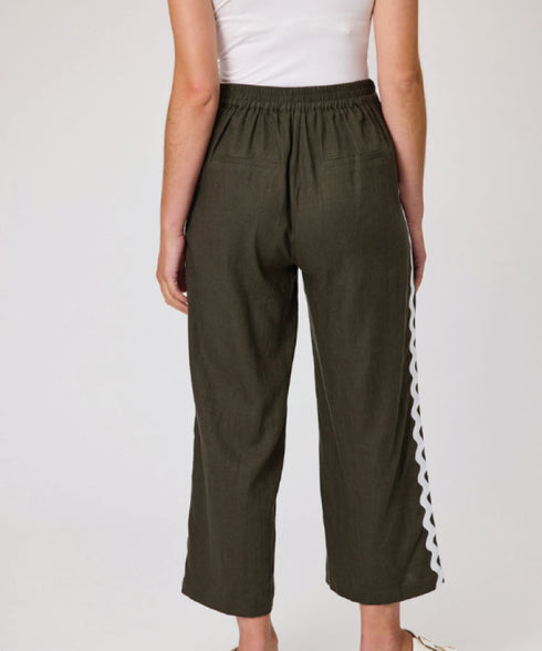 Duo Harris Cropped Pant - Khaki