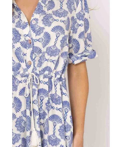Amaya Kayden Shirt Dress - Blue Print