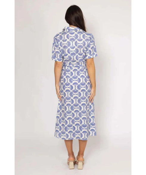 Amaya Kayden Shirt Dress - Blue Print