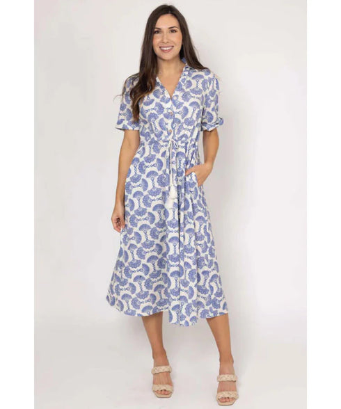 Amaya Kayden Shirt Dress - Blue Print