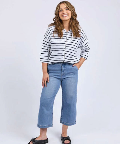 Elm Sidney Cropped Wide Leg Jean - Light Blue