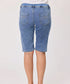Classified Longer Length Knit Denim Shorts - Light Indigo