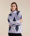 Marco Polo Long Sleeve Diamond Stitch Jumper - Lilac