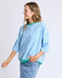 Elm Mazie Stripe Ringer Sweat - Azure White Stripe/Gumdrop Brands