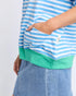 Elm Mazie Stripe Ringer Sweat - Azure White Stripe/Gumdrop Brands