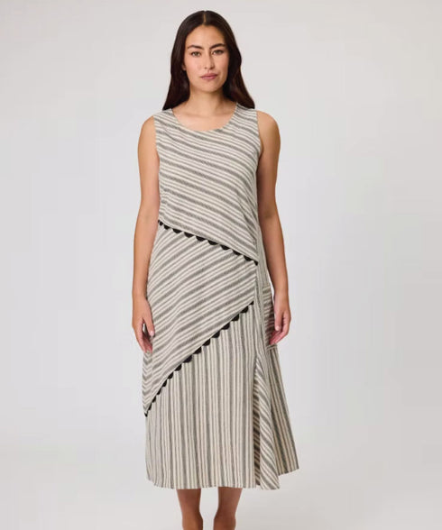 Duo Jude Bias Dress - Naturla Stripes