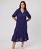Duo Maeve Shirred Dress - Navy