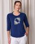 Newport Marquee Rib Splice Tee - Navy