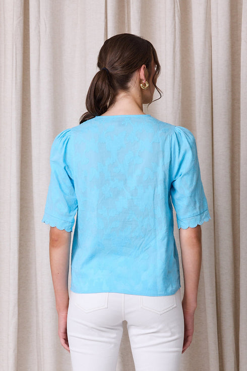 Newport Penny Blouse - Aqua