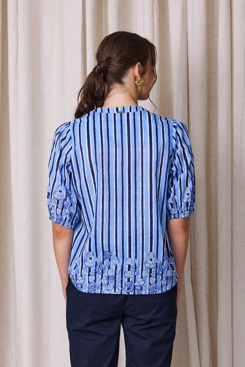 Newport Shore Stripe Blouse - Shore Stripe/Navy
