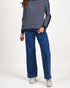 Vassalli Wide Leg Full Length Peace Jean - Blue Wash