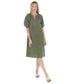 Jump Button Neck Dress - Basil CD