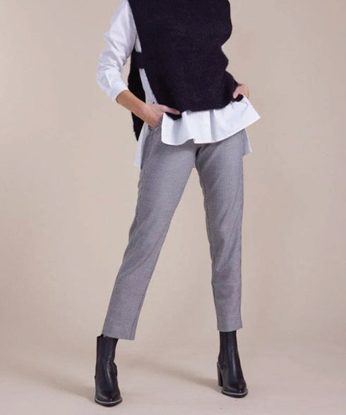 Marco Polo 7/8 Cigarette Leg Pants - Check (houndstooth)