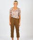 Vassalli Ankle Grazer Slim Leg Pants 5791A- Pecan