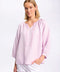 Marco Polo Raglan Sleeve Peasant Top - Pink Salt
