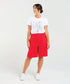 Black Stone Darcy Shirred Waistband Shorts- Poppy Red