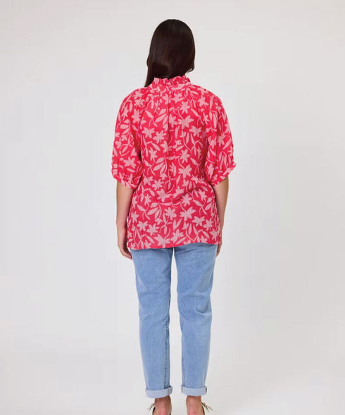 Duo Fleur Top - Rasberry