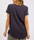 Elm Rib Short Sleeve Tee - Navy