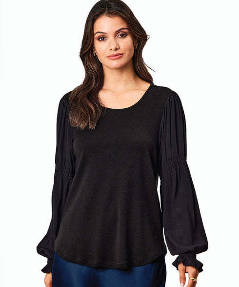 Newport Denver Merino Top - Black