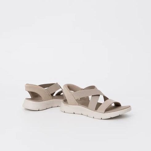 Skechers Go Walk Flex Sandal - Glimmer Up - Taupe/Silver