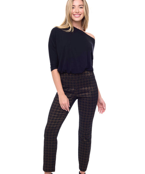 Up Goldstone Techno Slim Ankle length Pant - Bronze/Black