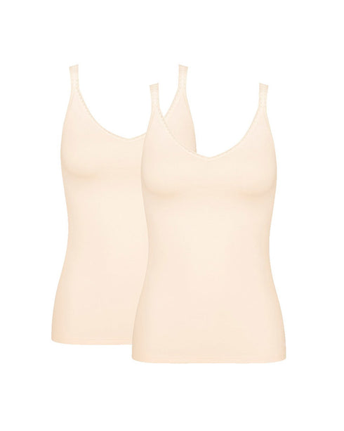 Sloggi Go Shirt 01C2P Cotton Singlet 2 Pack - Skin