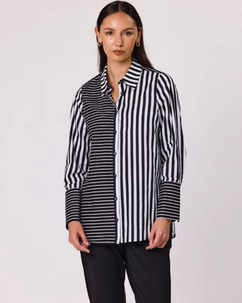 Duo Bailee Stripe Shirt - Black/White