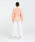 Black Stone Colette Gathererd Sleeve Top- Sunset Coral