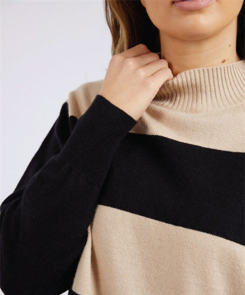 Foxwood Canterbury Knit - Tan and Black Stripe