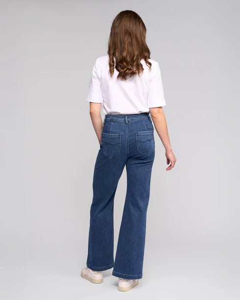 Vassalli Wide Leg Full Length Peace Jean (5015) - Indigo