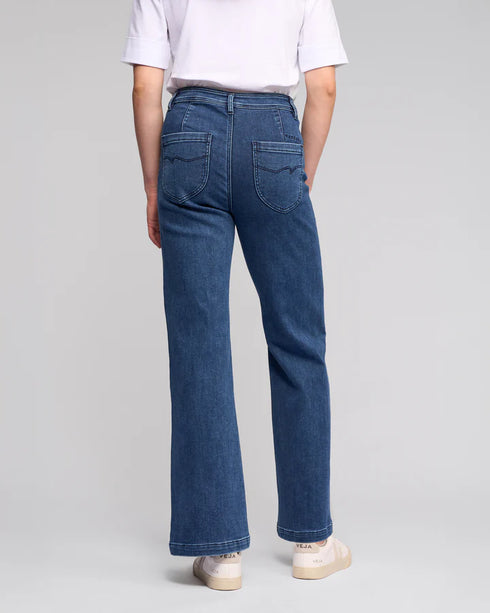 Vassalli Wide Leg Full Length Peace Jean (5015) - Indigo