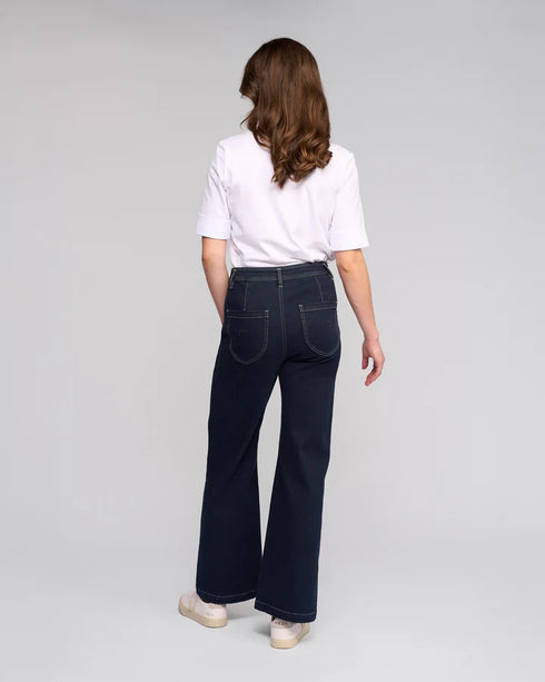 Vassalli Wide Leg Full Length Peace Jean (5015) - Indigo