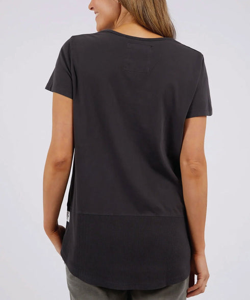 Elm Rib Short Sleeve Tee -Washed Black