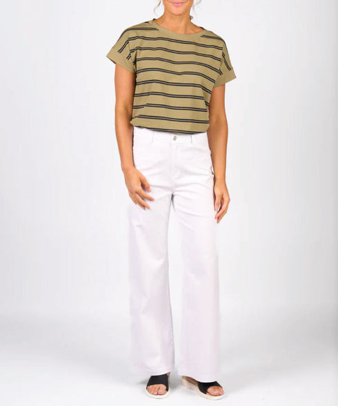 Vassalli Wide Leg Full Length Jeans - White