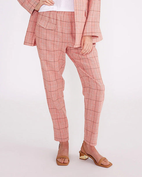 Yarra Trail Check Pocket Pants- Amber Mix