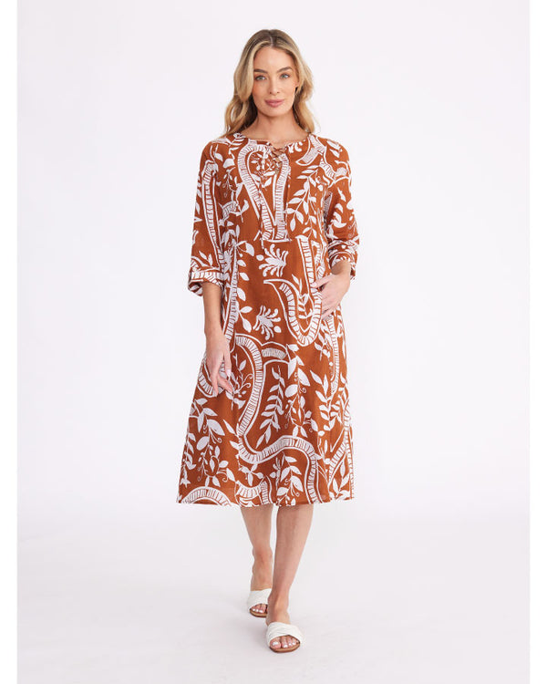 Yarra Trail Siena Print Cotton Dress