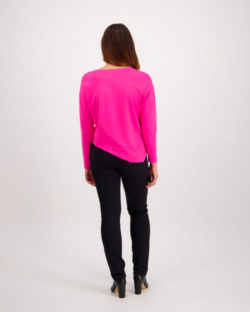 Vassalli Skinny Leg Full Length Printed Ponti Pant with Fly - Vertex 5663