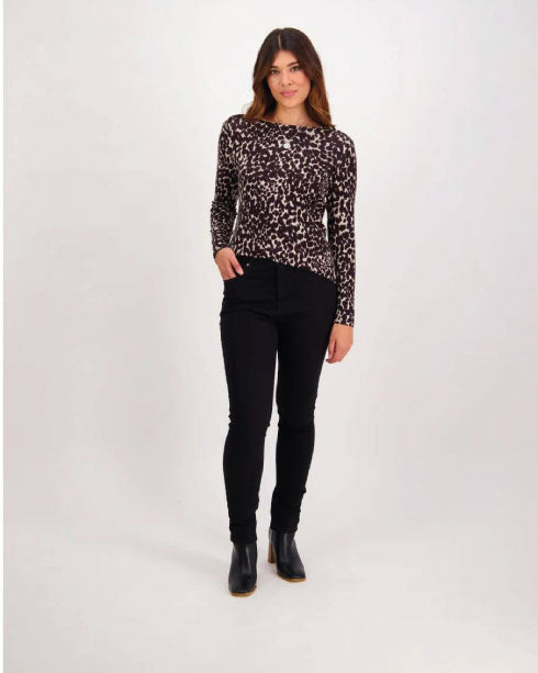 Vassalli Black Skinny Leg Knit Denim Jean F/L 5926K