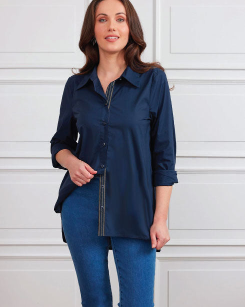 Newport Colette Long Line Shirt - Ink