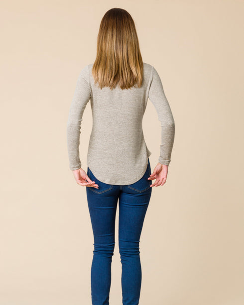 Democracy Lisa Plain Knit Top - Natural