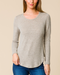 Democracy Lisa Plain Knit Top - Natural