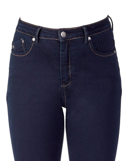 Vassalli Basket Weave Skinny Leg Jeans 5535 - Indigo